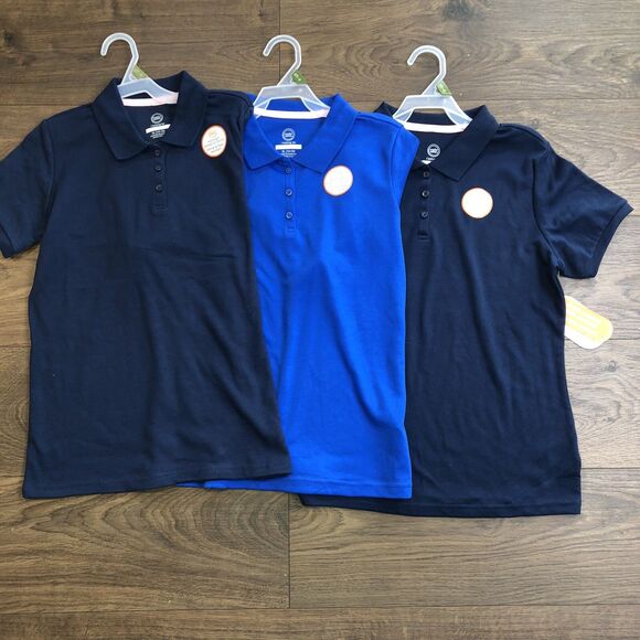 wonder nation Other - Pack Of 3  Girls School Uniform Short Sleeve Polo Shirts Blue XL (14-16)